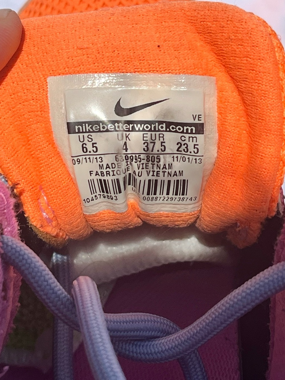 Nike Zoom Fly Orange Purple Running Shoes w/ Custom Extra Laces Women’s - Picture 14 of 14